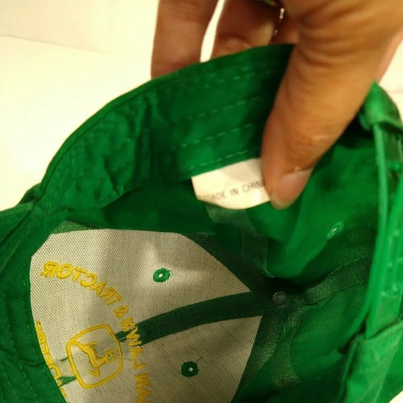 John Deere Snapback Cap Hat Men Women One Size Adjustable Green Yellow FLAW - Picture 4 of 7